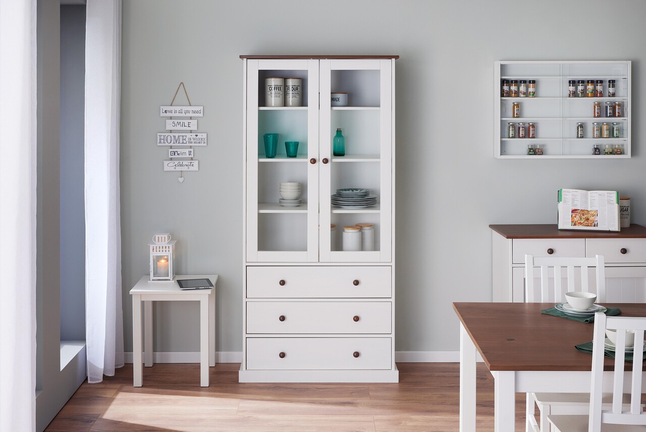 Dulap multifunctional Westerland, Inter Link, 190x90x38.4 cm, lemn, alb/maro sepia - imagine 7